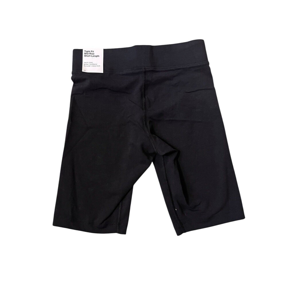 NWT Women’s NIKE Sportswear Tight Fit Mid Rise Black Shorts CZ8526-010 Size S - Picture 2 of 5